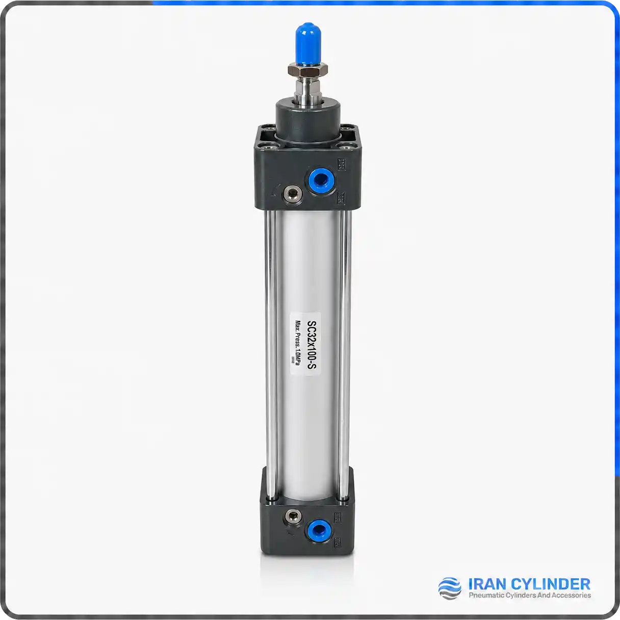 جک پنوماتیک چهارمیل SC32x100-S قطر 32 کورس 100