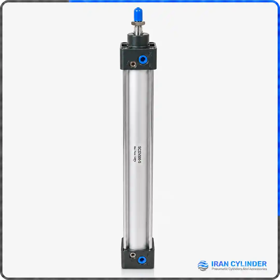 sc32x500-s-pneumatic-cylinder جک پنوماتیک چهارمیل SC32x500-S قطر 32 کورس 500