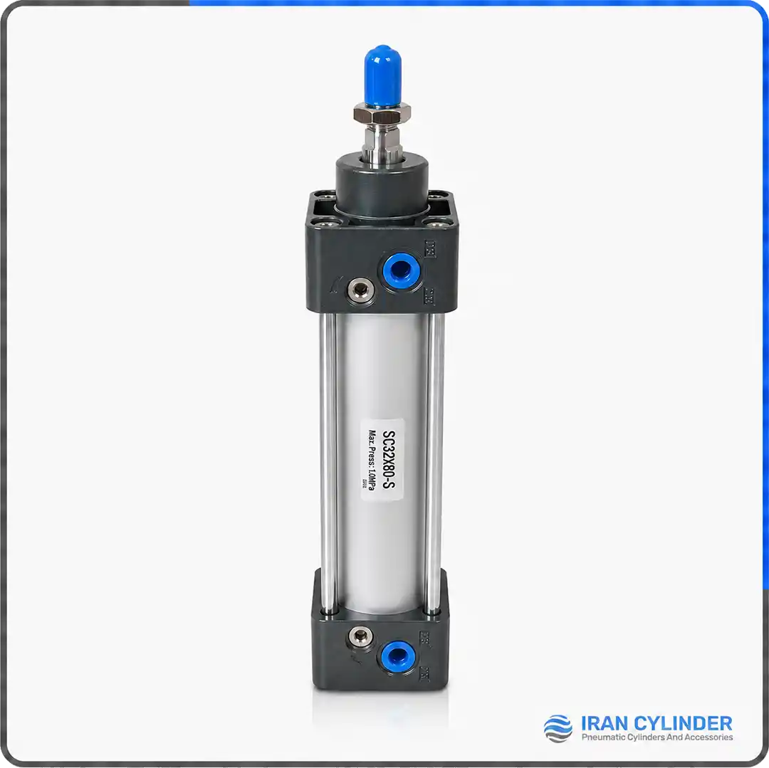 جک پنوماتیک چهارمیل SC32x80-S قطر 32 کورس 80