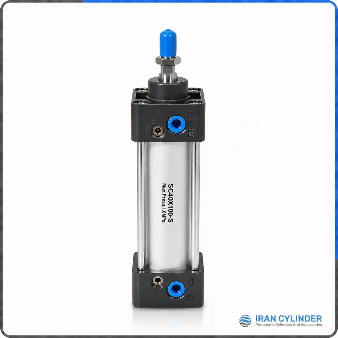 sc40x100-s-pneumatic-cylinder جک پنوماتیک چهارمیل SC40x100-S قطر 40 کورس 100