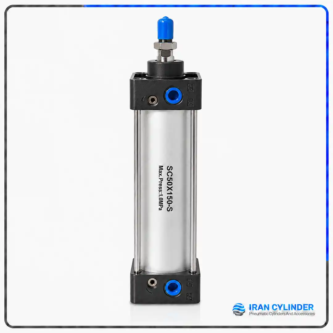 جک پنوماتیک چهارمیل مگنتدار SC50x150-S با قطر ۵۰ و کورس ۱۵۰ میلیمتر