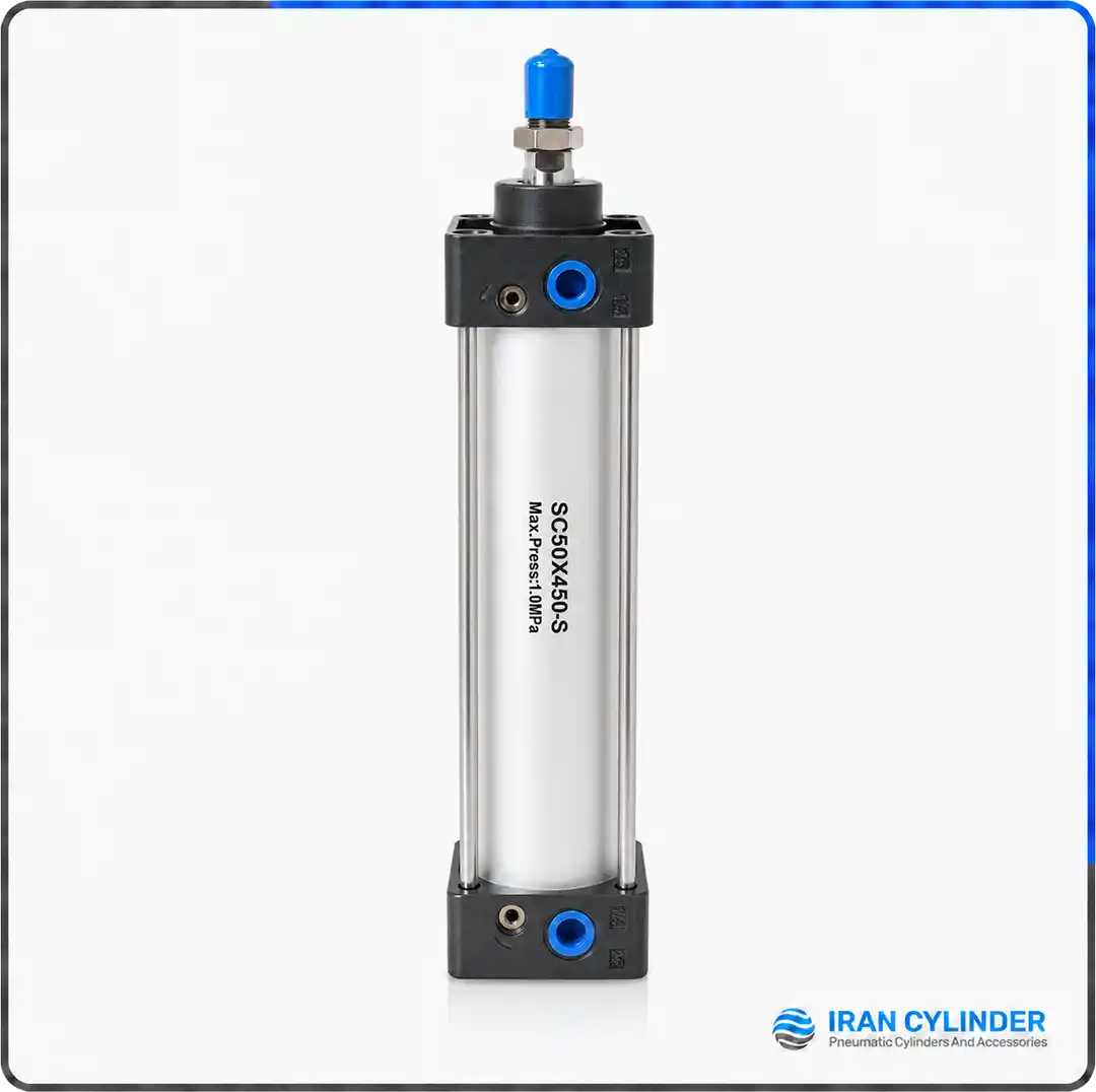 sc50x450-s-pneumatic-cylinder جک پنوماتیک چهارمیل SC50x450-S قطر 50 کورس 450