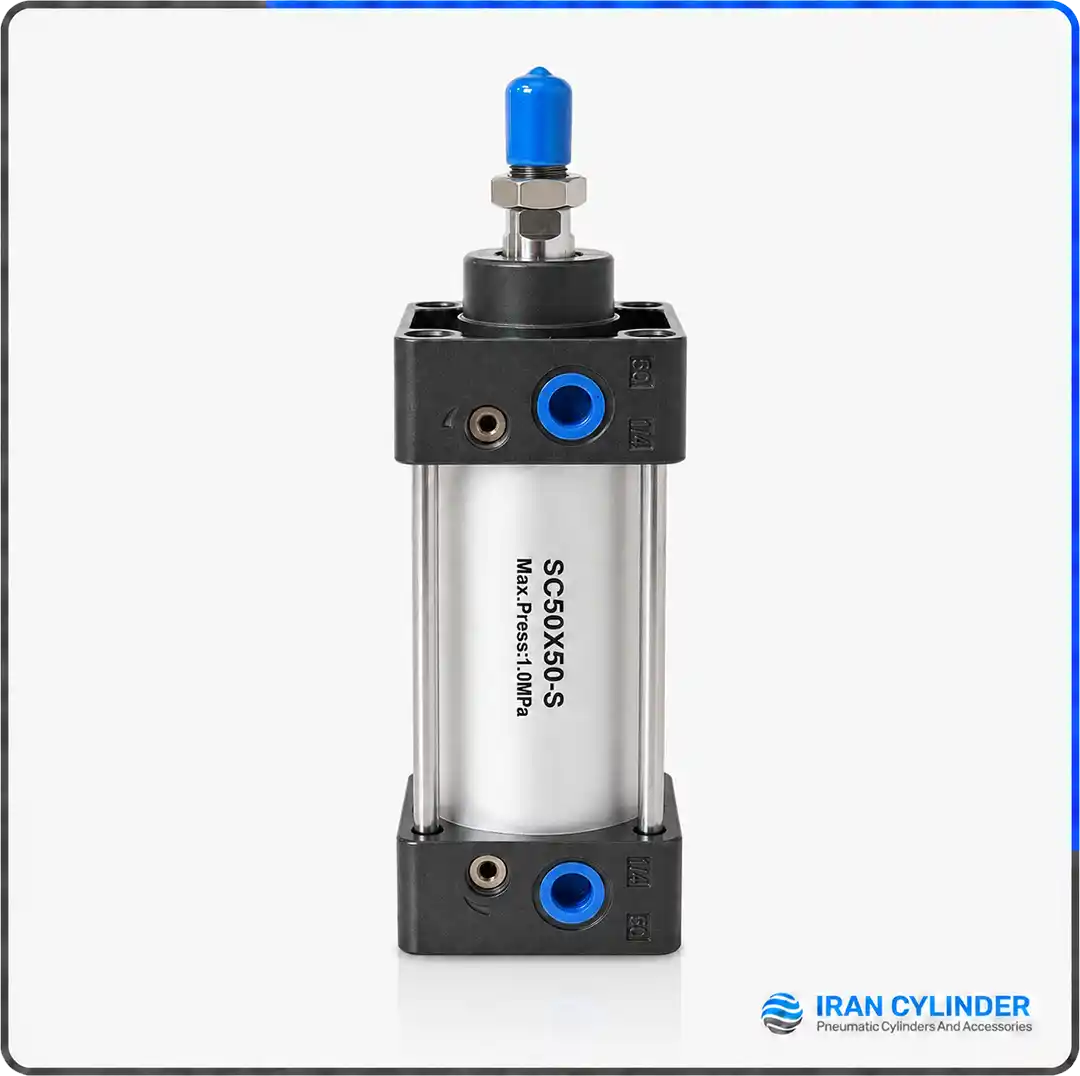 sc50x50-s-pneumatic-cylinder جک پنوماتیک چهارمیل SC50x50-S قطر 50 کورس 50