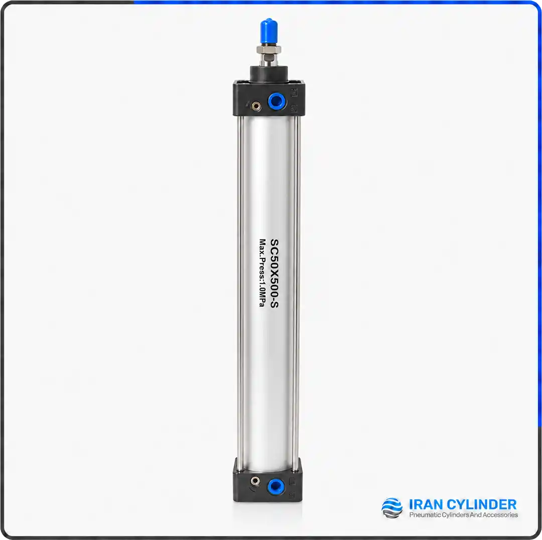 sc50x500-s-pneumatic-cylinder جک پنوماتیک چهارمیل SC50x500-S قطر 50 کورس 500