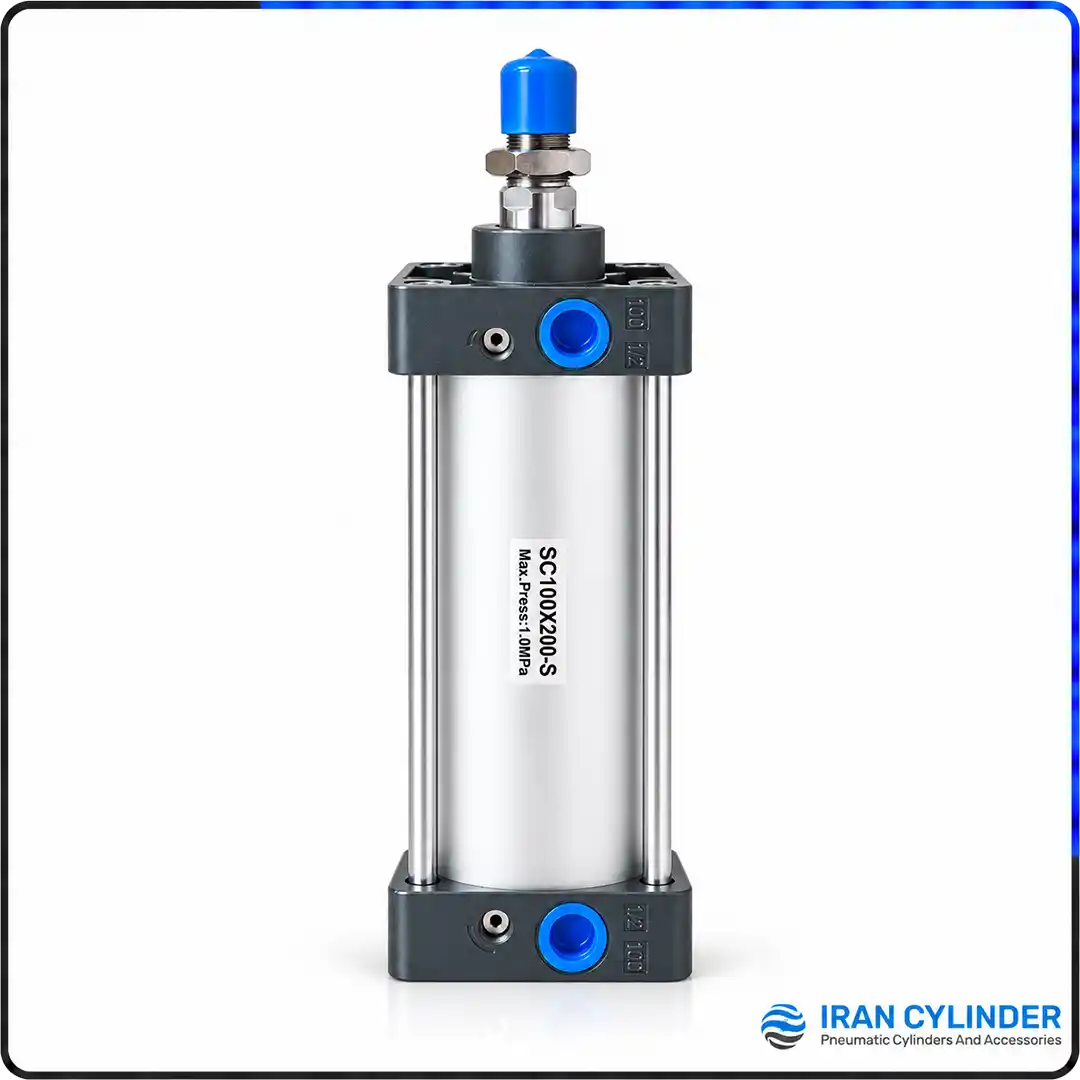 sc100x200-s-pneumatic-cylinder جک پنوماتیک چهارمیل SC100x200-S