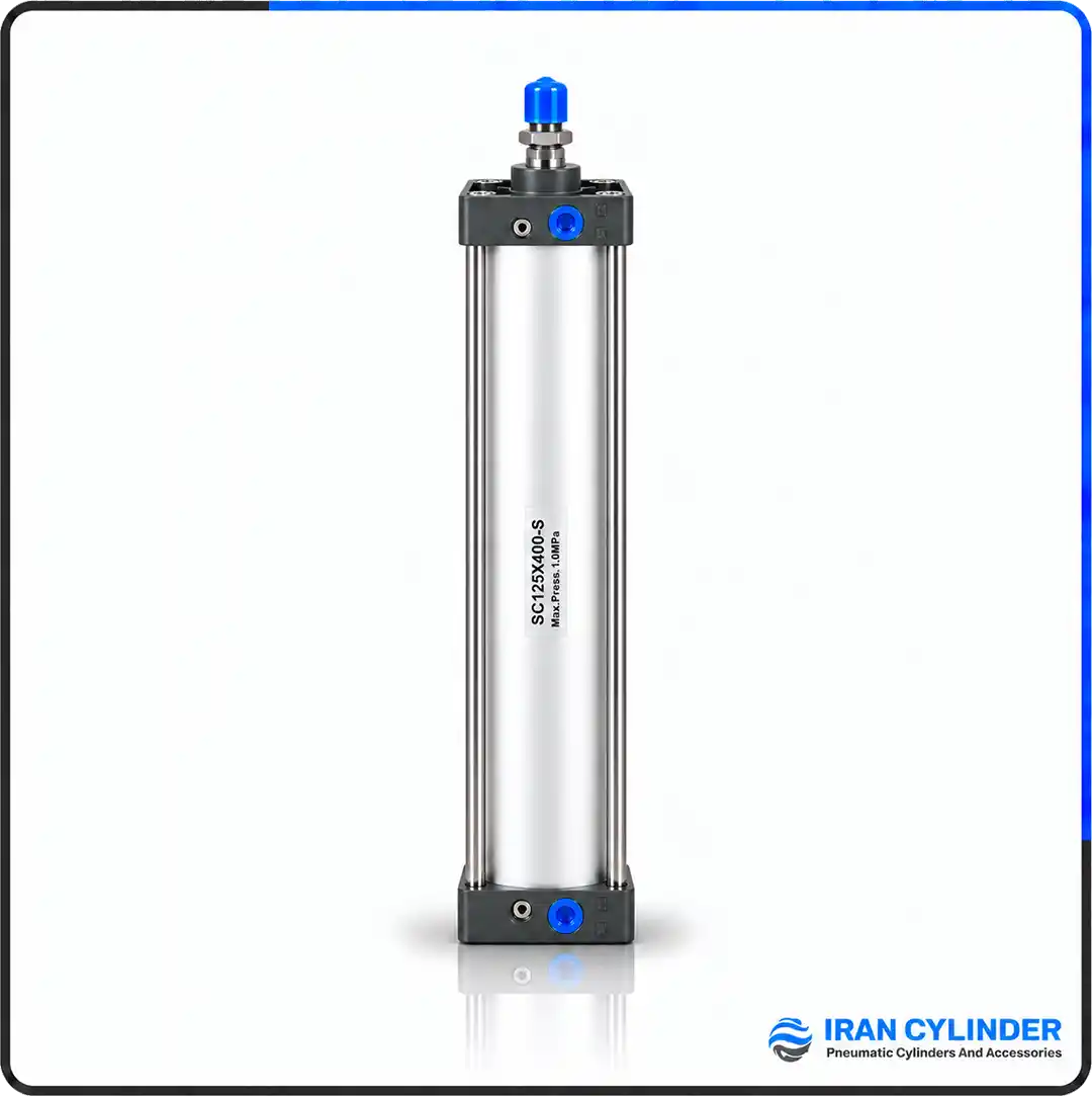 sc125x400-s-pneumatic-cylinder جک پنوماتیک چهارمیل SC125x400-S با قطر پیستون ۱۲۵ و کورس ۴۰۰ میلیمتر