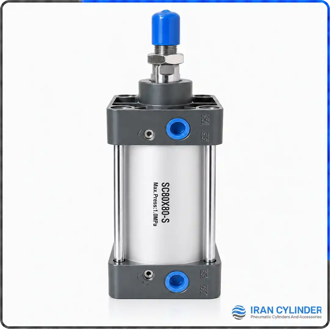 sc80x80-s-pneumatic-cylinder جک پنوماتیک چهارمیل SC80x80-S